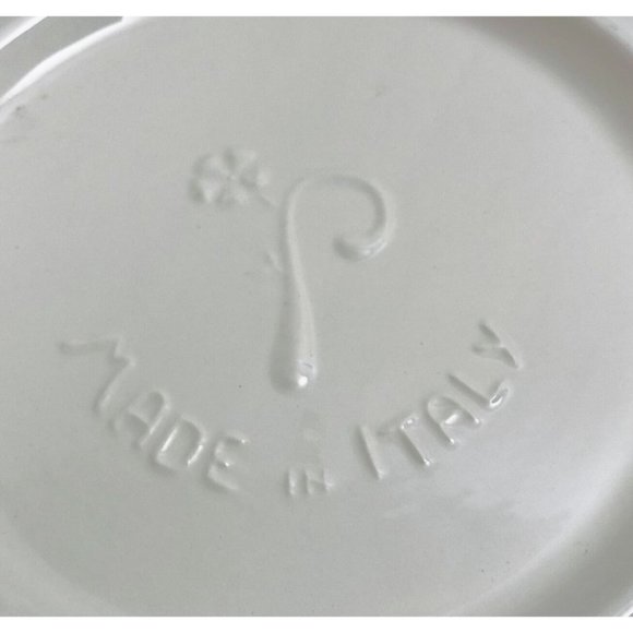 Primula Diplotaxis Muralis Serving Pasta Bowl Yellow Flower Italy Floral White - Picture 4 of 10